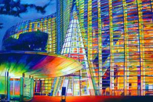 古河博章の作品「国立新美術館夜景」