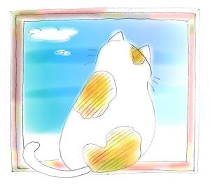 江口真代(みのり)の作品「たそがれのミケ 「そんな時 窓」」