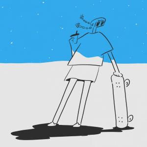 とみながしんぺいの作品「Skateboard Girl」