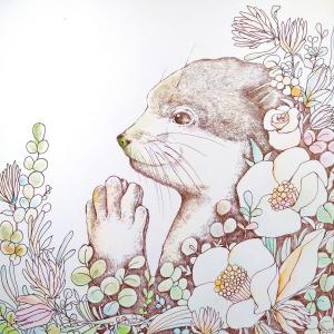 みかづきあやこの作品「上をむいてあるこう〜カワウソ〜」