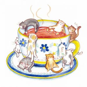 ぴょこりょん(陽葵ちま)の作品「Cats in Teacup」
