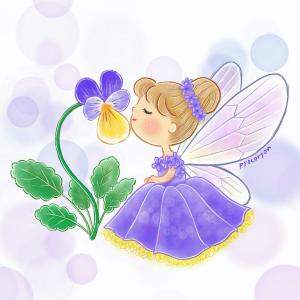 ぴょこりょん(陽葵ちま)の作品「パンジーの精」