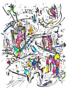 ヒロ・ヤタベの作品「Street Corner Harmony (街角のハーモニー)」