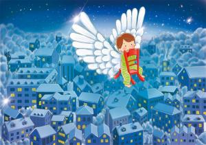 ぴょこりょん(陽葵ちま)の作品「Flying Over Town」