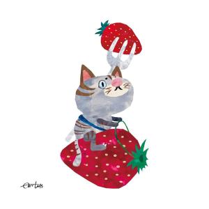 せのおしんやの作品「いちごがりネコ」