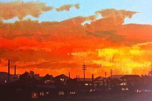 品原 克幸の作品「降る夕焼け」