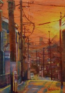 福島康廣の作品「下町の夕暮れ1」
