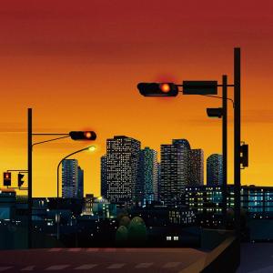 イオナの作品「Sunset Behind Buildings」