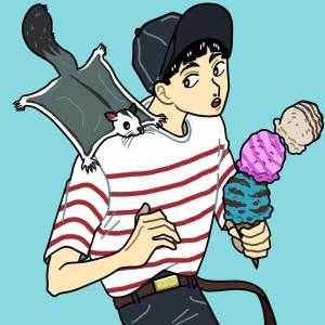 ハルキの作品「僕とモモンガとアイスクリーム」