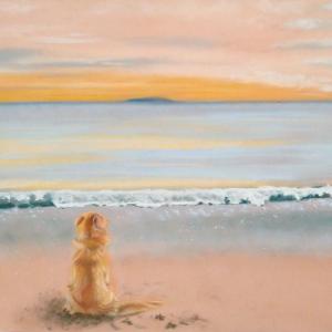 April Rubyの作品「犬のいる風景 〜きみの見た海〜(正方形)」