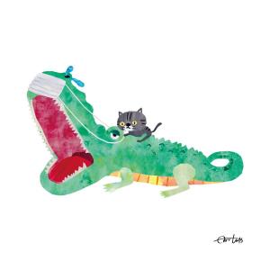 せのおしんやの作品「くしゃみがとまらないワニ」