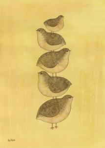 うじいえあやこの作品「うずらタワー」