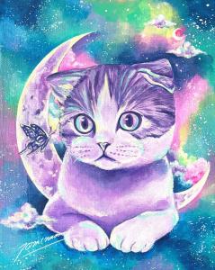 目羅健嗣絵画原画猫アンカー名画